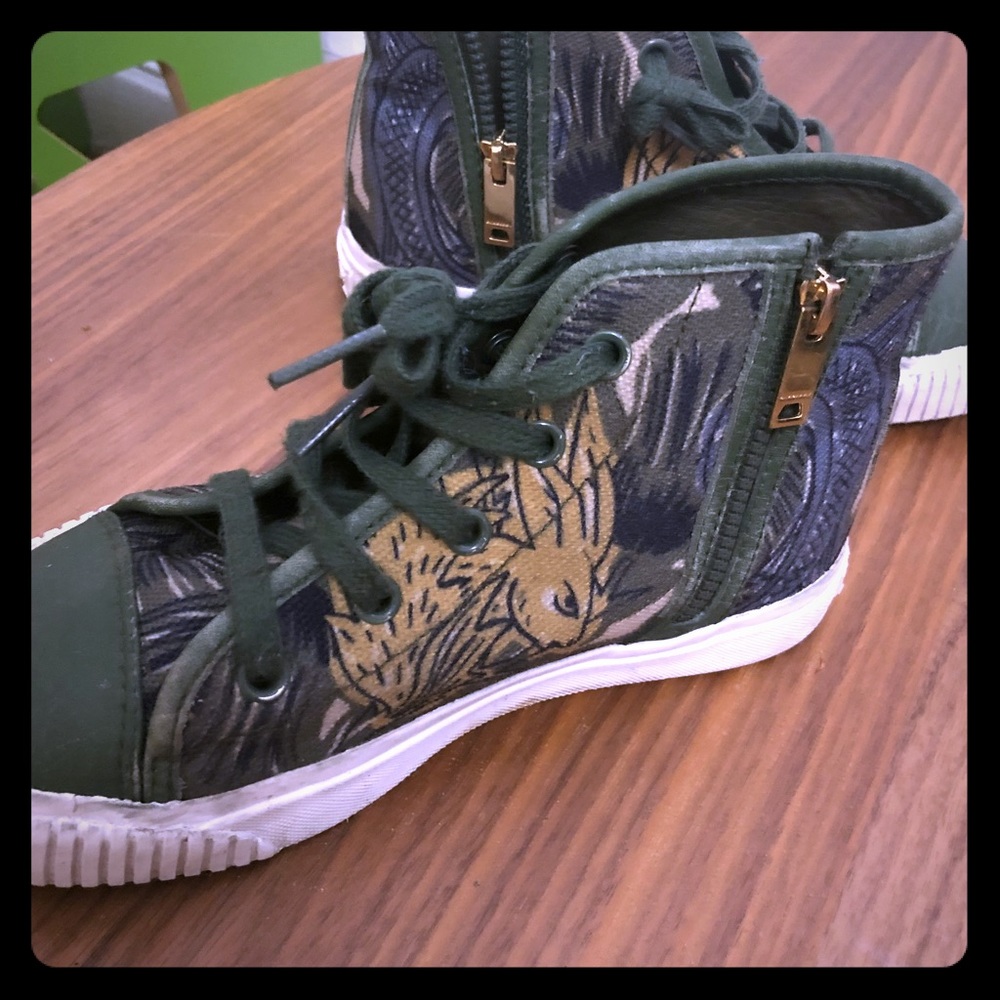 BURBERRY KIDS hi-top sneakers with zipper